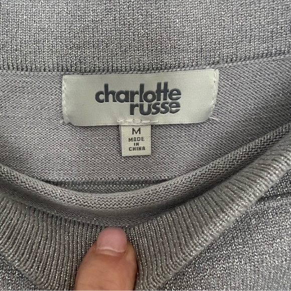 Charlotte Russe Silver Glitter Bodycon Sweater Skirt - Picture 4 of 4